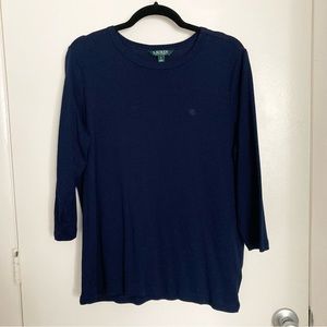 Lauren Ralph Lauren Navy Top Size 1X